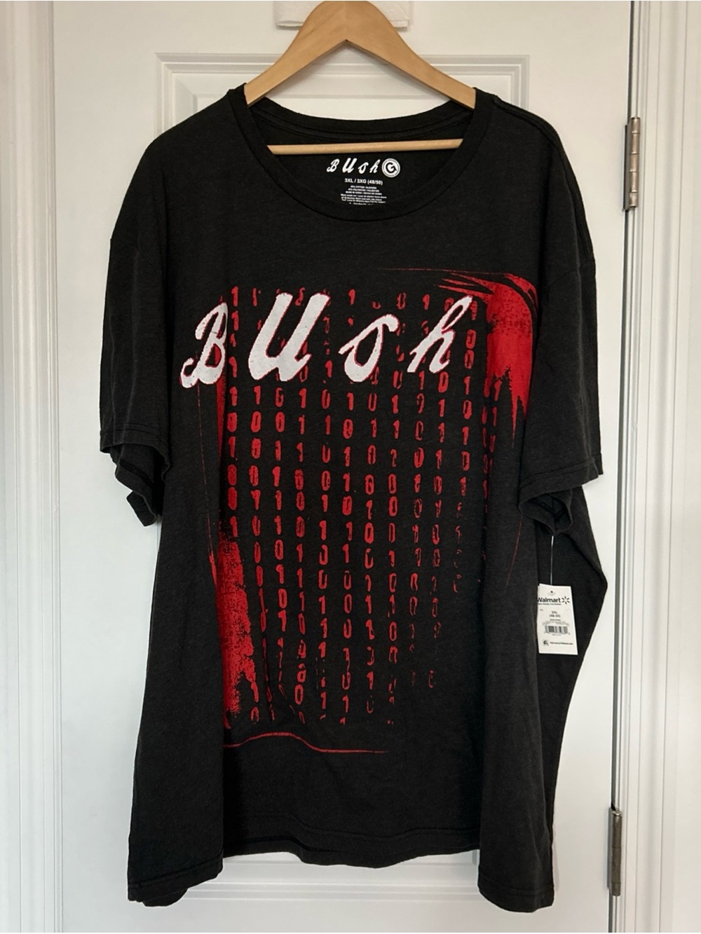 Men's Bush Boxy Band Tour Graphic T-Shirt Sz 3XL Distressed Neckline Hem NWT